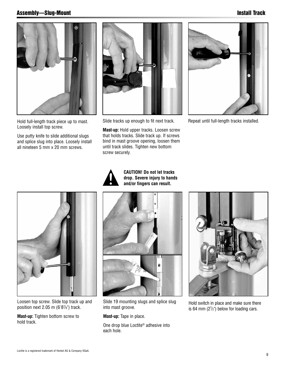 Assembly—slug-mount install track | Harken HC7906 18 mm Battcar Switch System User Manual | Page 9 / 24