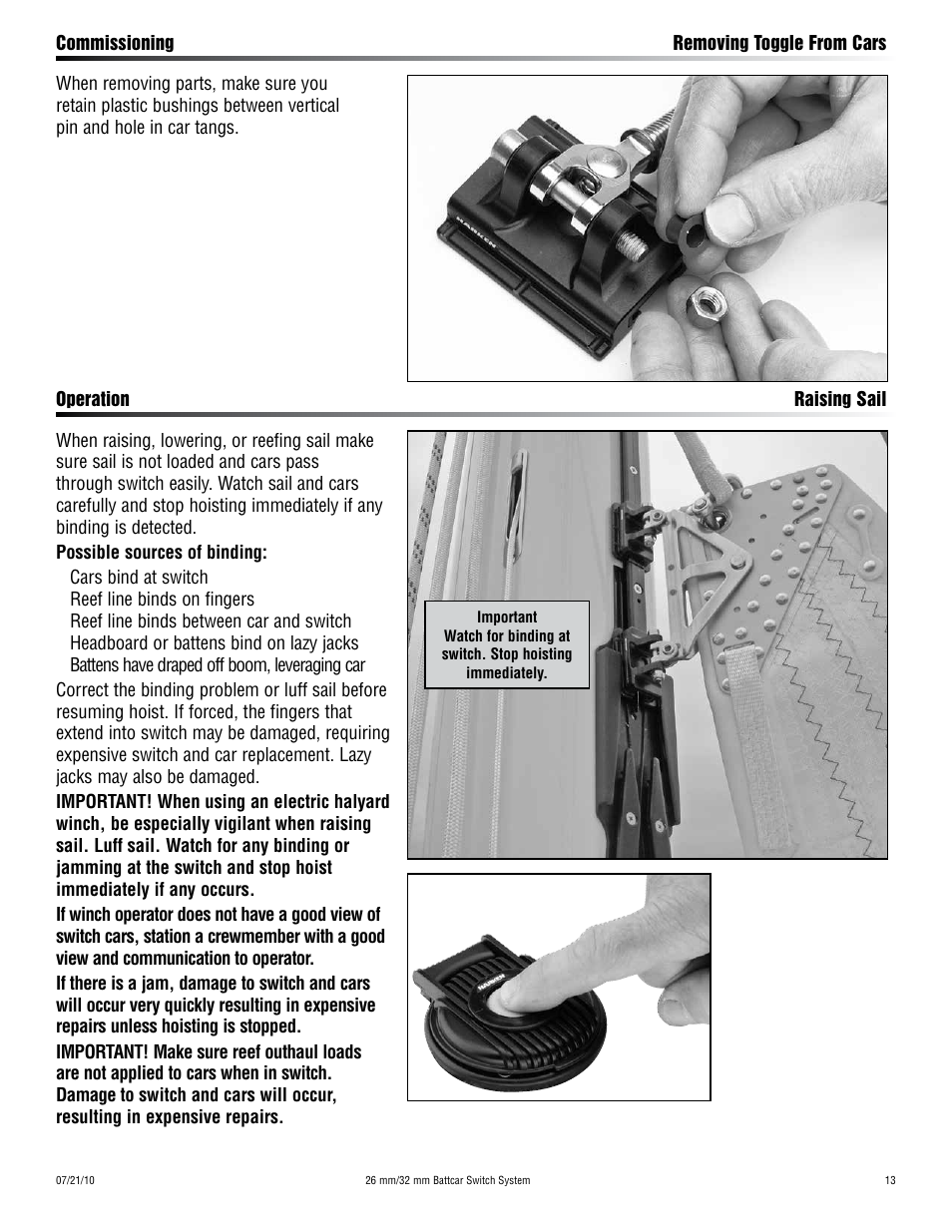 Harken HC9045 Battcar Switch System User Manual | Page 13 / 20
