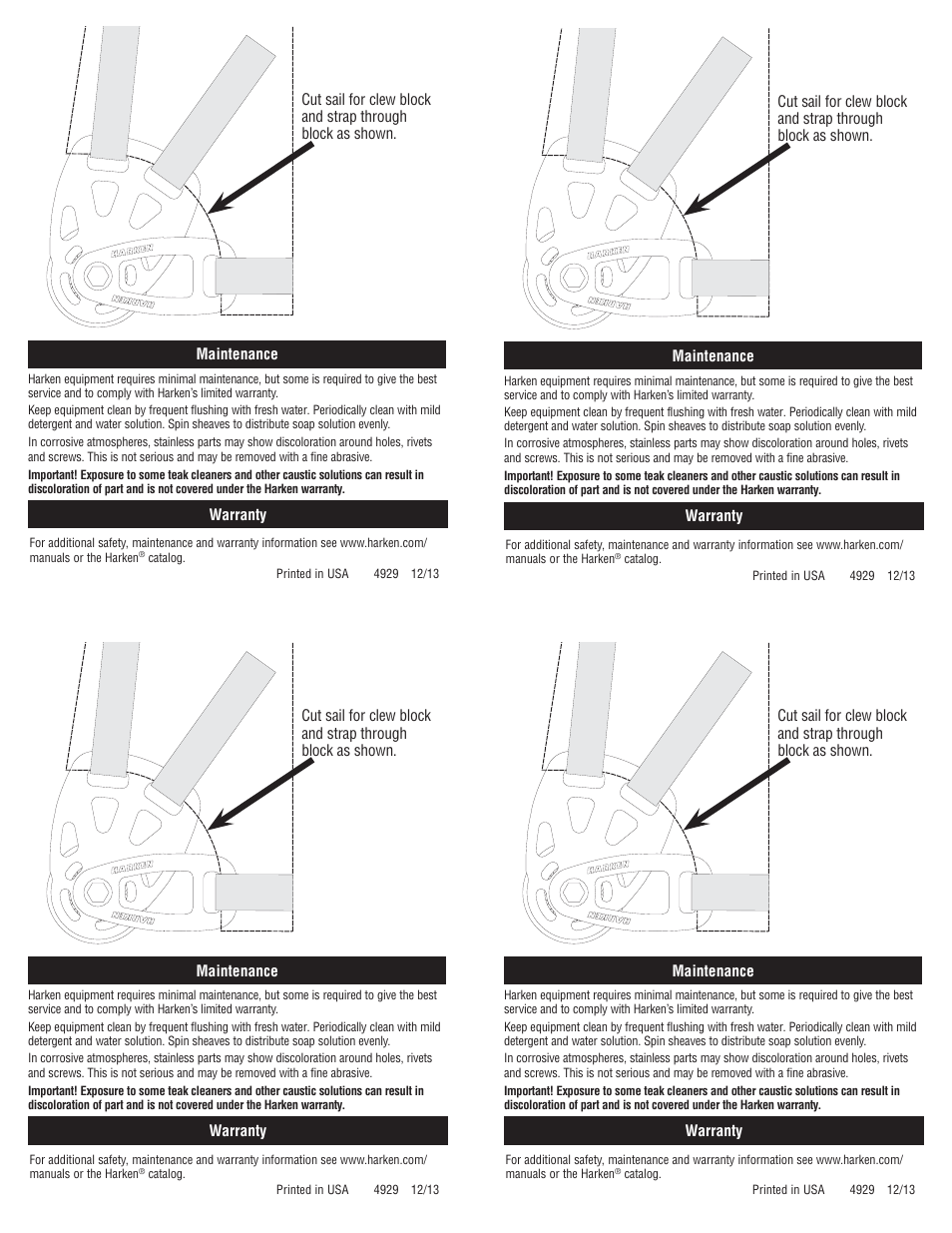 Harken 6061 Clew block User Manual | Page 2 / 2