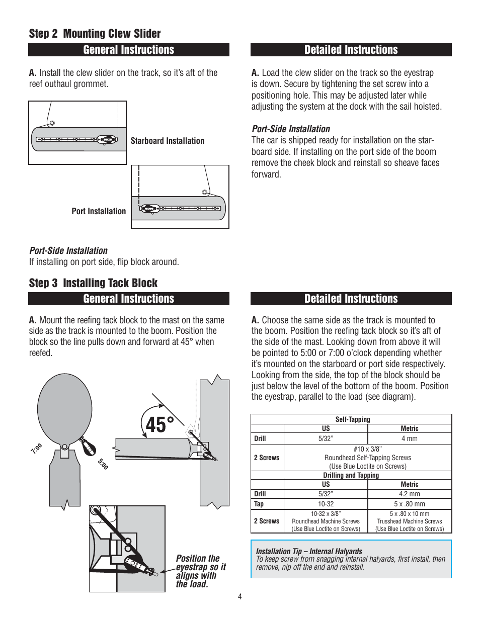 Harken 430 Single Line Reefing User Manual | Page 4 / 8