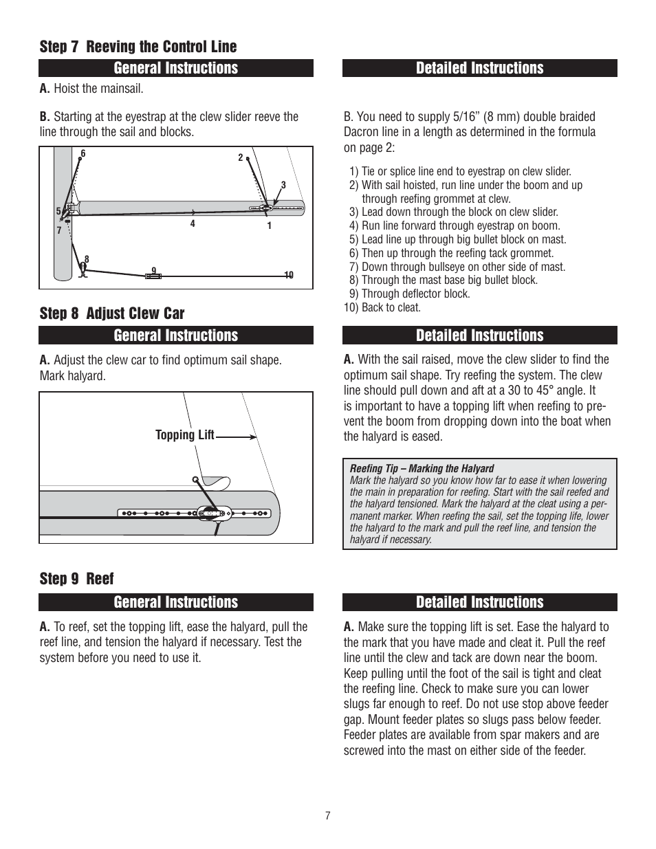 Harken 430 Single Line Reefing User Manual | Page 7 / 8