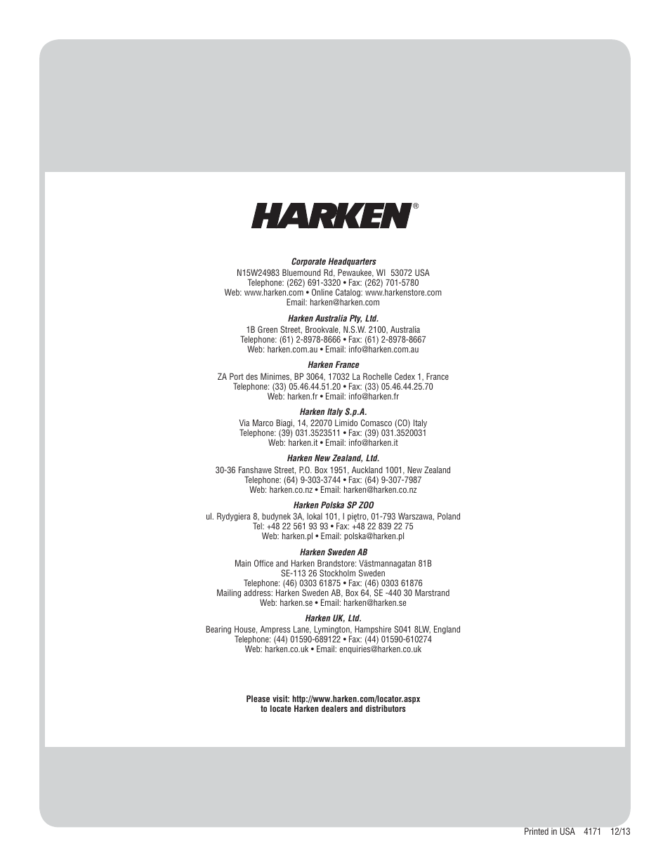 Harken 430 Single Line Reefing User Manual | Page 8 / 8