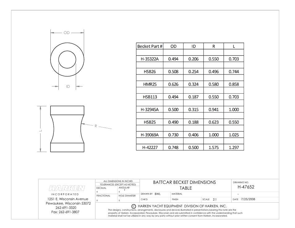 Harken Replacement battcar beckets User Manual | 2 pages