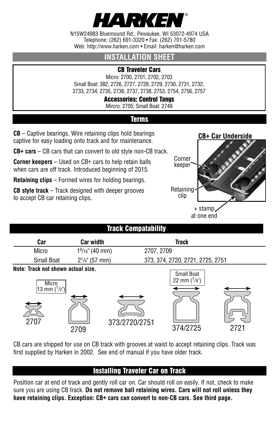 Harken 2700 Traveler User Manual | 4 pages