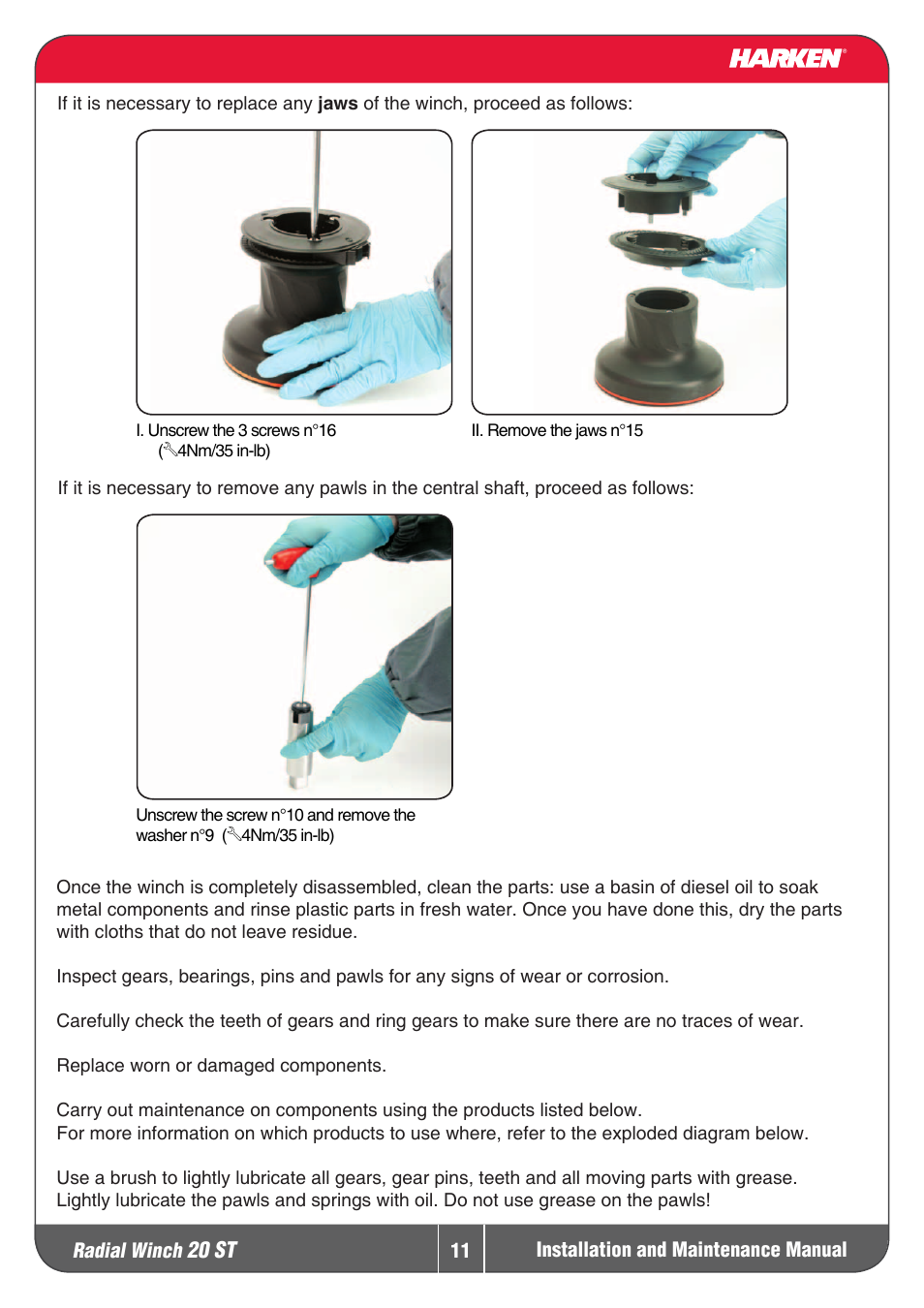 Harken 20ST Winche User Manual | Page 11 / 19