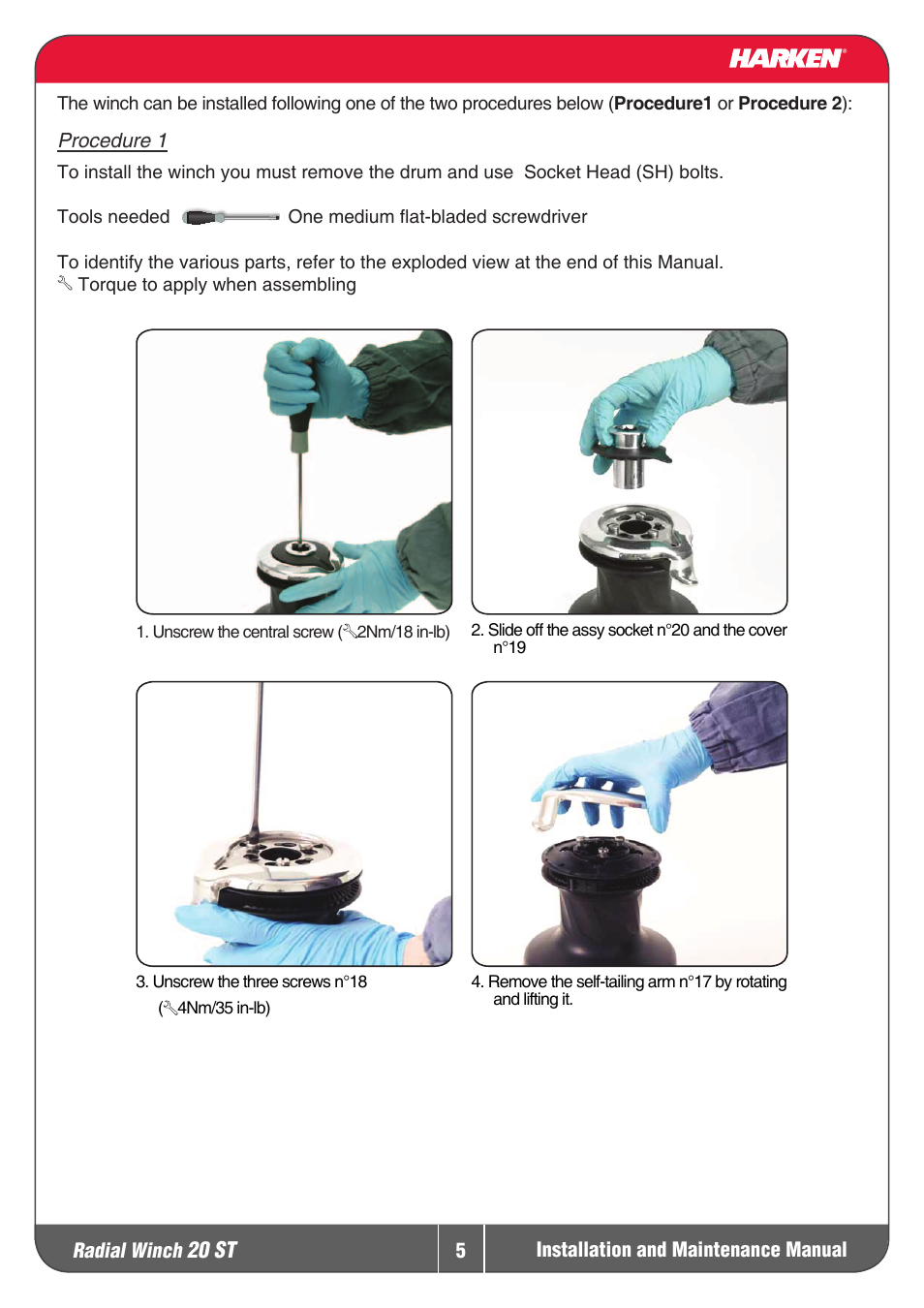 Harken 20ST Winche User Manual | Page 5 / 19