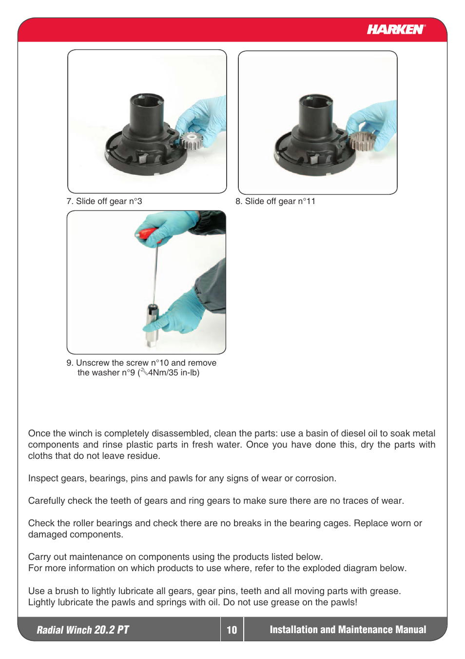Harken 20.2PT Winche User Manual | Page 10 / 16