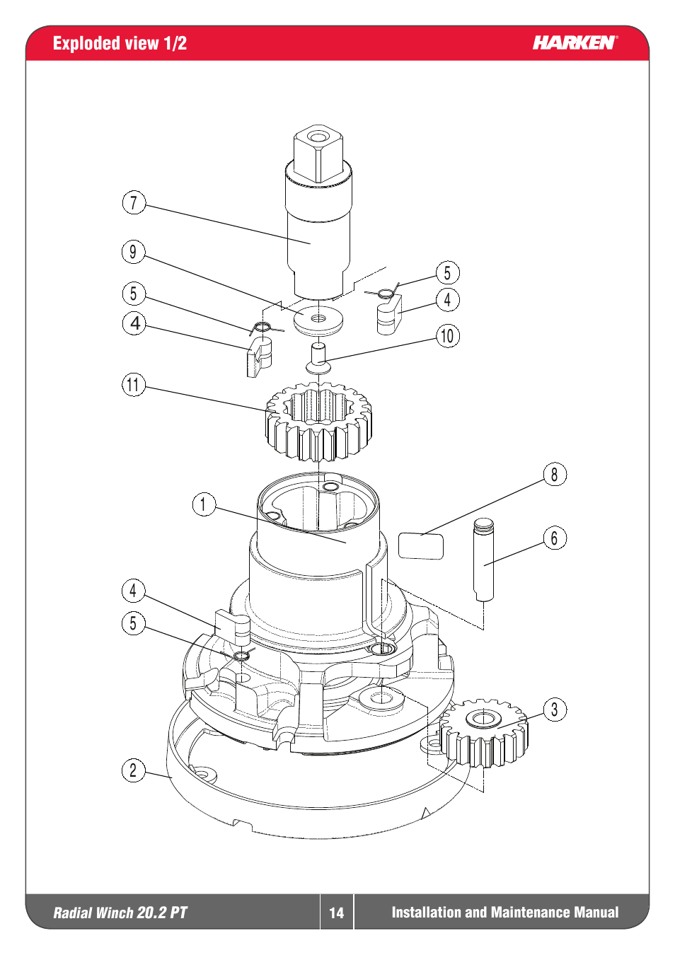 Harken 20.2PT Winche User Manual | Page 14 / 16