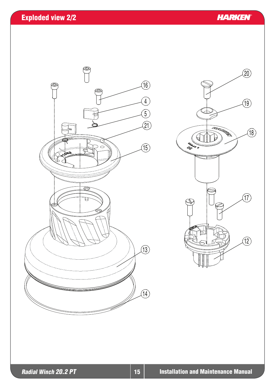 Harken 20.2PT Winche User Manual | Page 15 / 16
