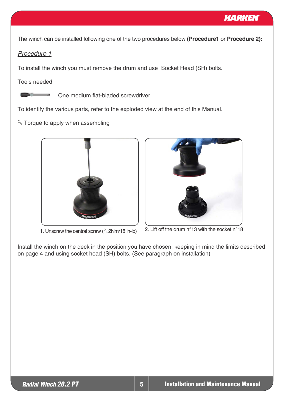 Harken 20.2PT Winche User Manual | Page 5 / 16