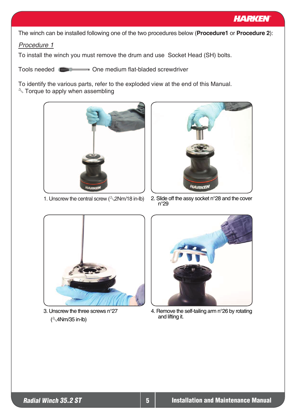 Harken 35.2ST Winche User Manual | Page 5 / 20