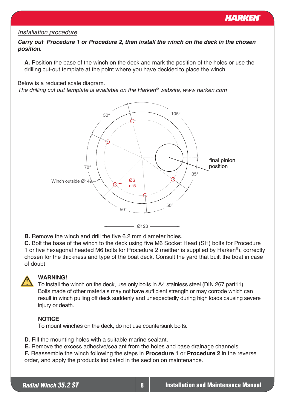 2 st | Harken 35.2ST Winche User Manual | Page 8 / 20