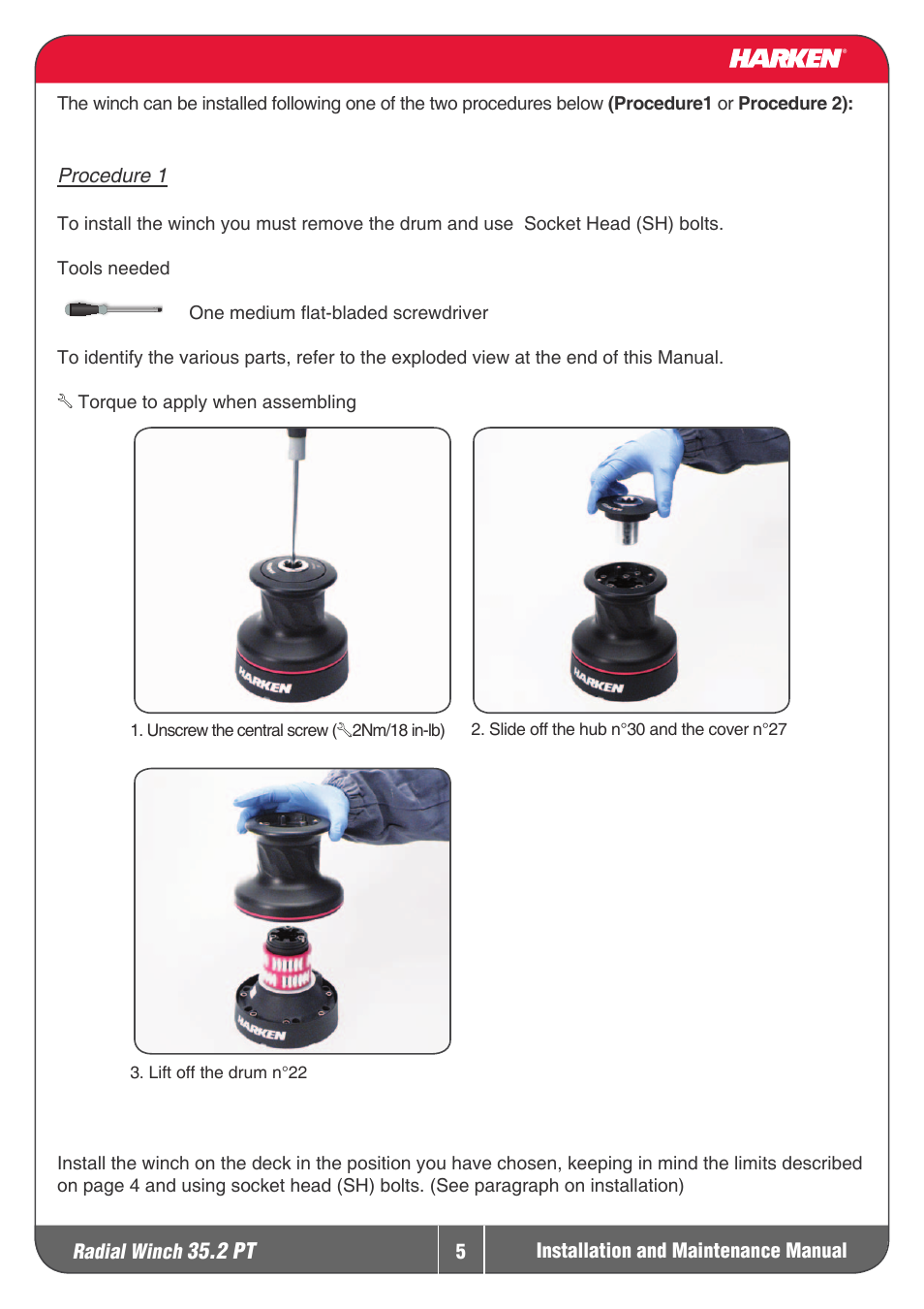 Harken 35.2PT Winche User Manual | Page 5 / 17