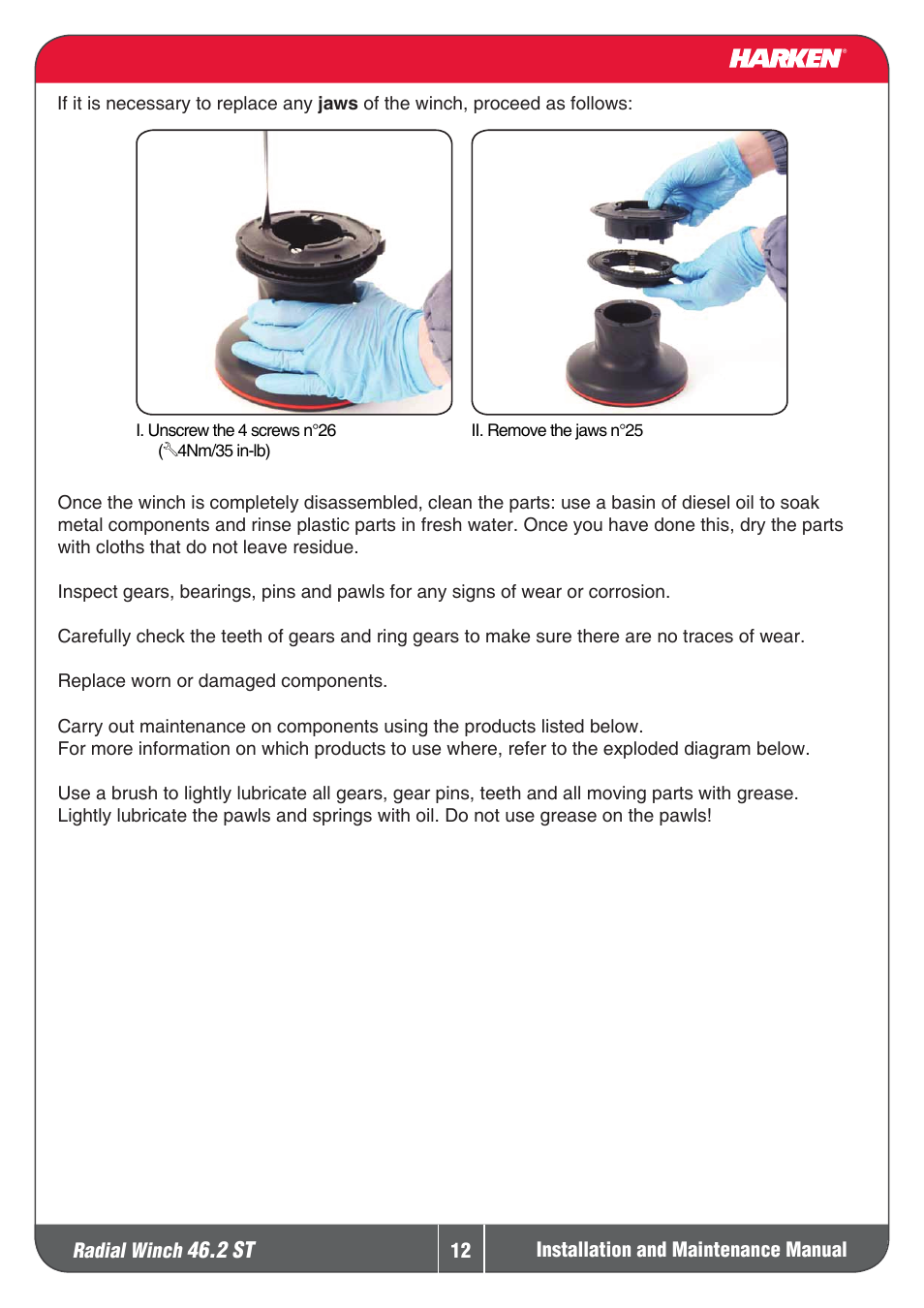 Harken 46.2ST Winche User Manual | Page 12 / 20