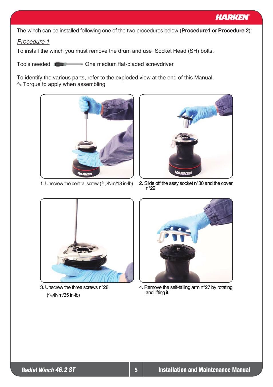 Harken 46.2ST Winche User Manual | Page 5 / 20