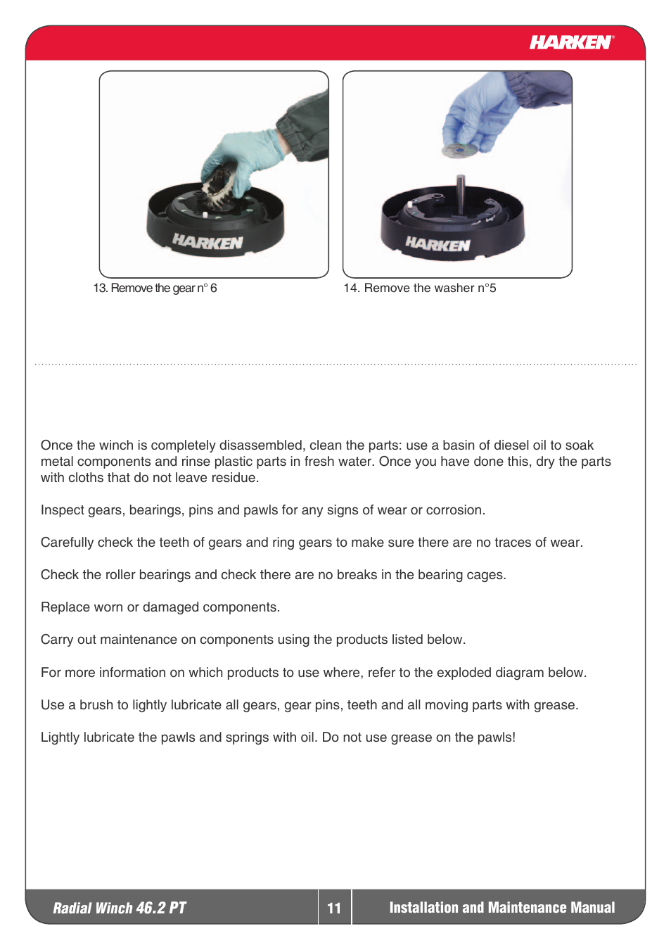 Harken 46.2PT Winche User Manual | Page 11 / 17
