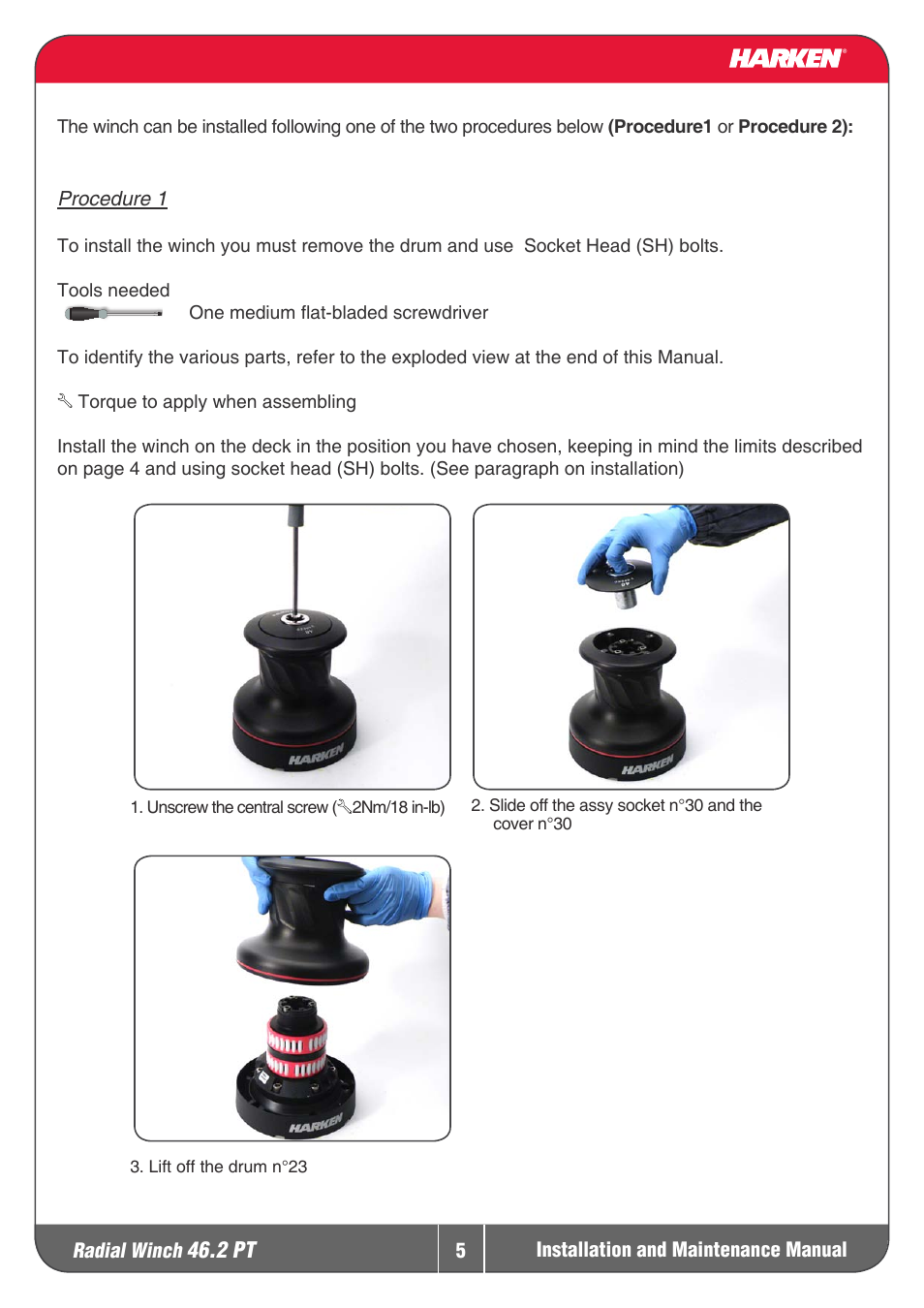 Harken 46.2PT Winche User Manual | Page 5 / 17