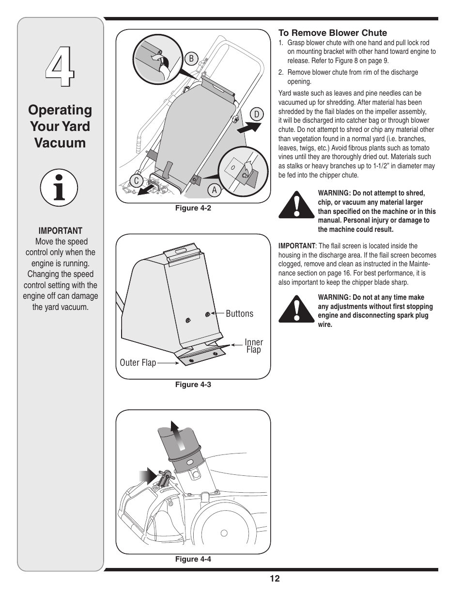 Operating your yard vacuum | Cub Cadet 60 User Manual | Page 12 / 24