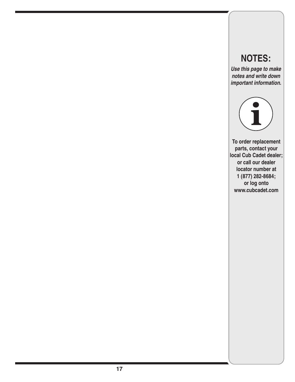 Cub Cadet 60 User Manual | Page 17 / 24