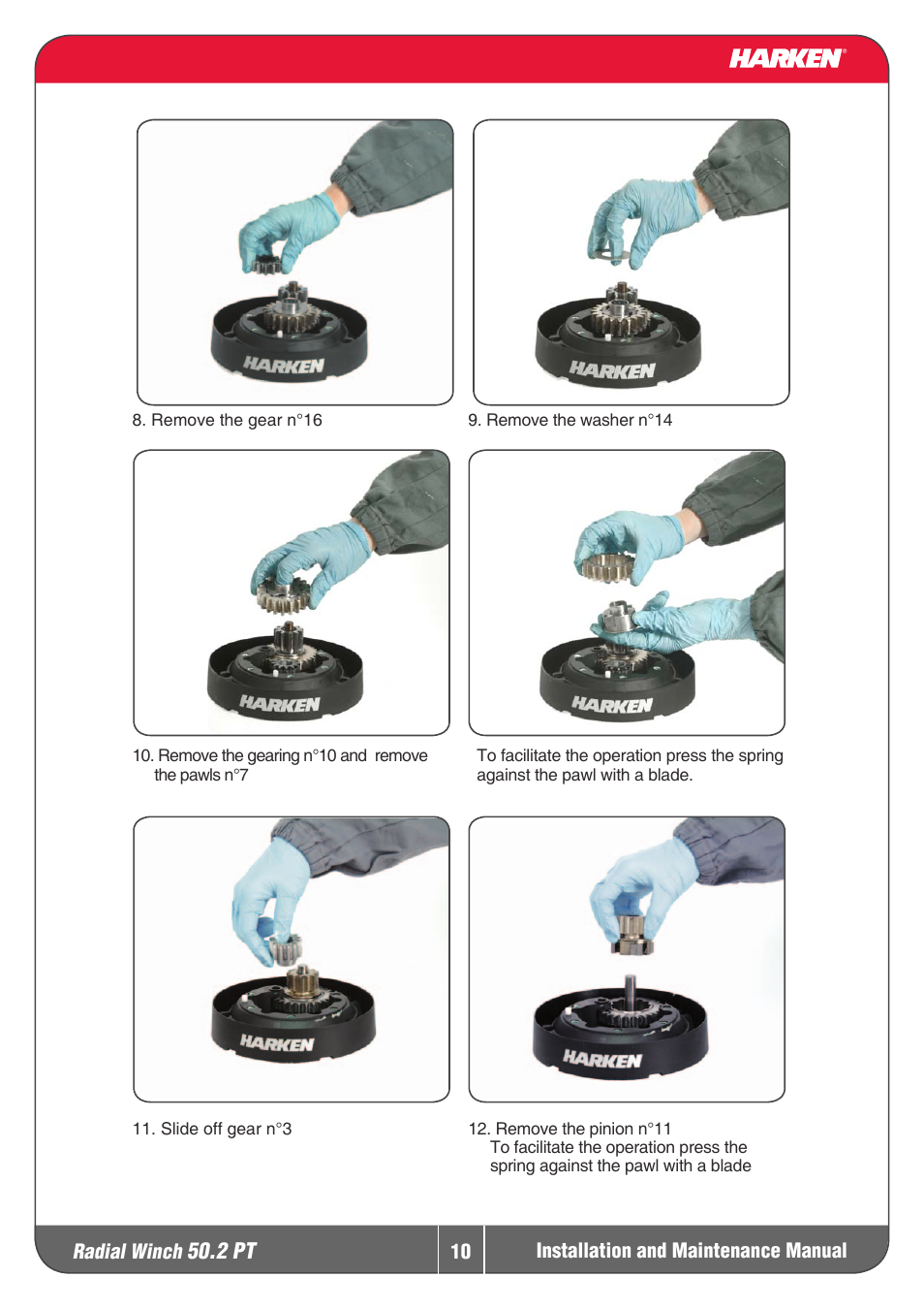 2 pt | Harken 50.2PT Winche User Manual | Page 10 / 17