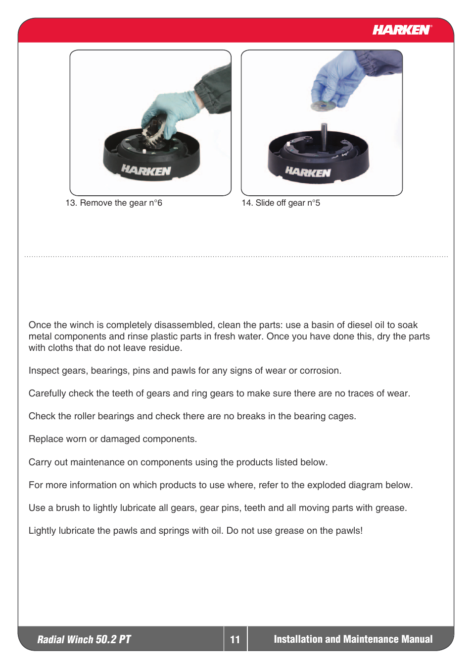 Harken 50.2PT Winche User Manual | Page 11 / 17