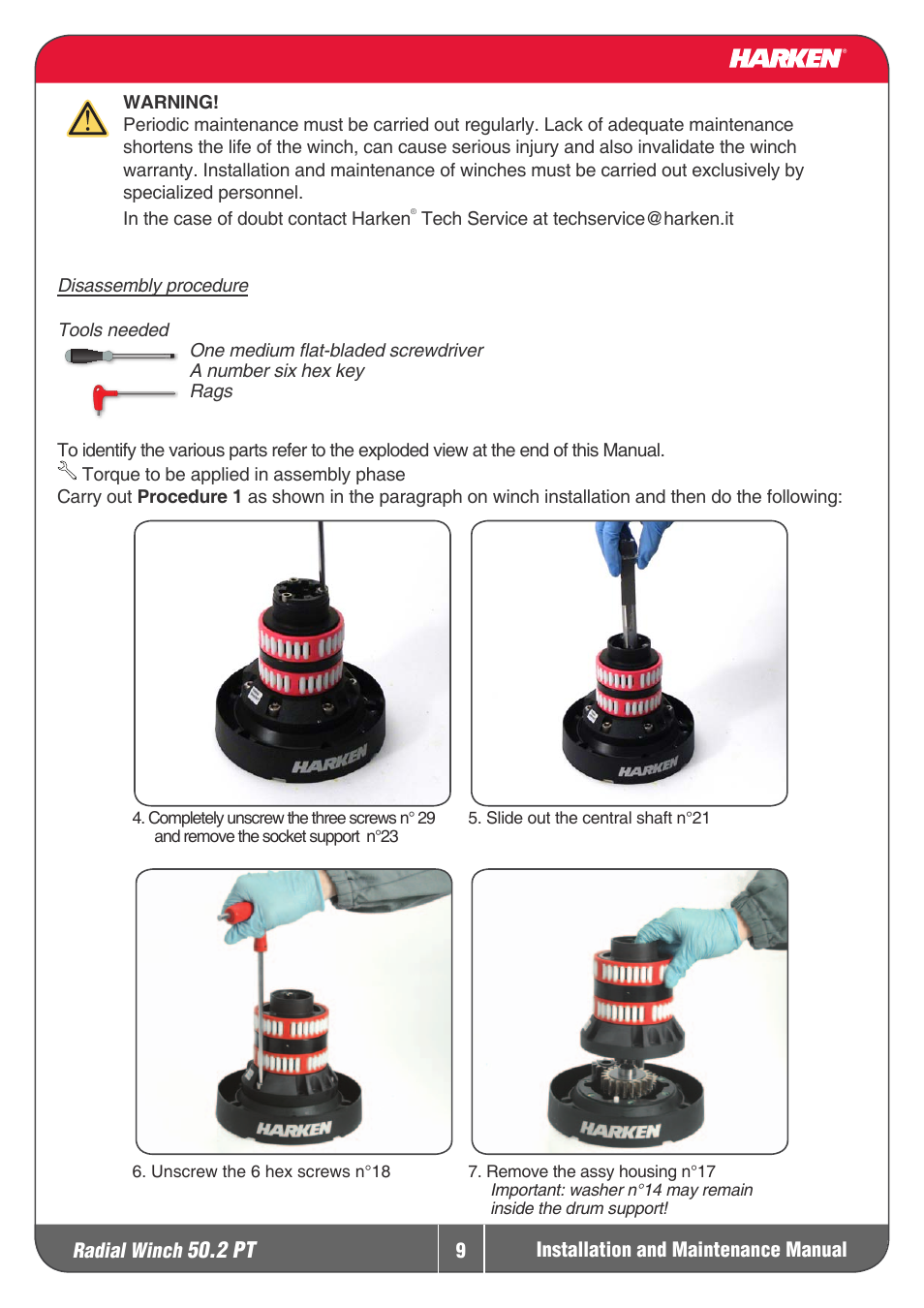 2 pt | Harken 50.2PT Winche User Manual | Page 9 / 17