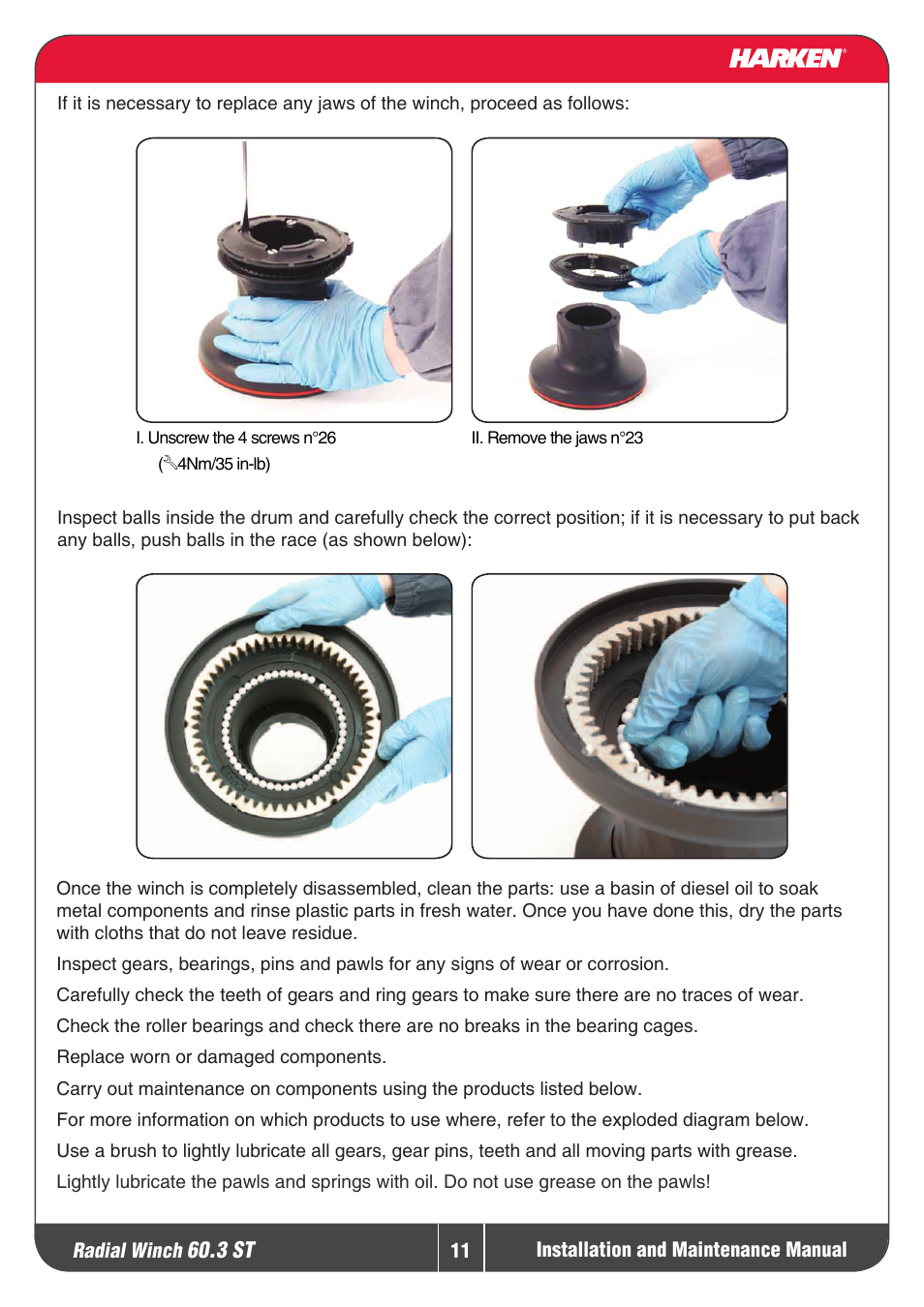 Harken 60.3ST Winche User Manual | Page 11 / 19