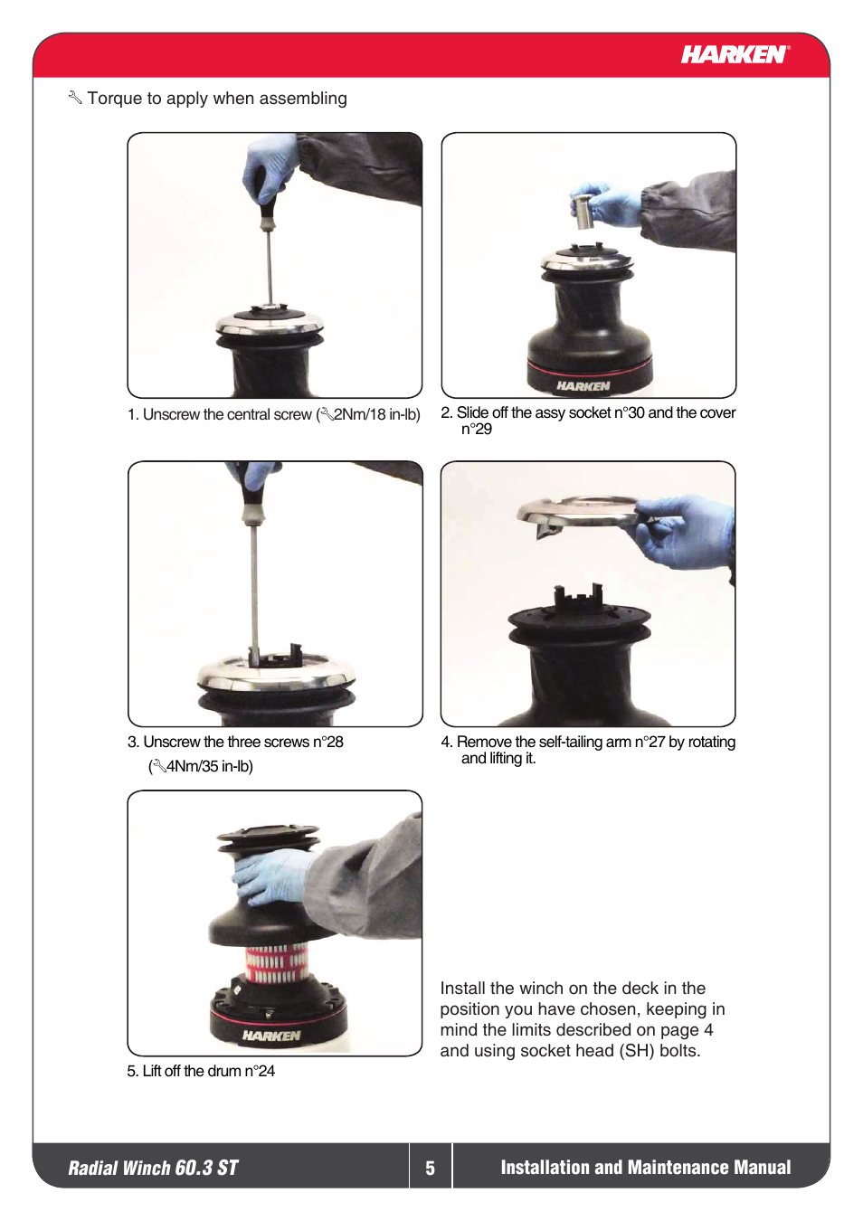 3 st | Harken 60.3ST Winche User Manual | Page 5 / 19