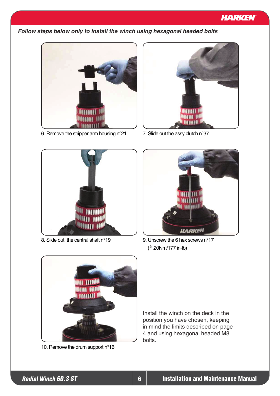 Harken 60.3ST Winche User Manual | Page 6 / 19