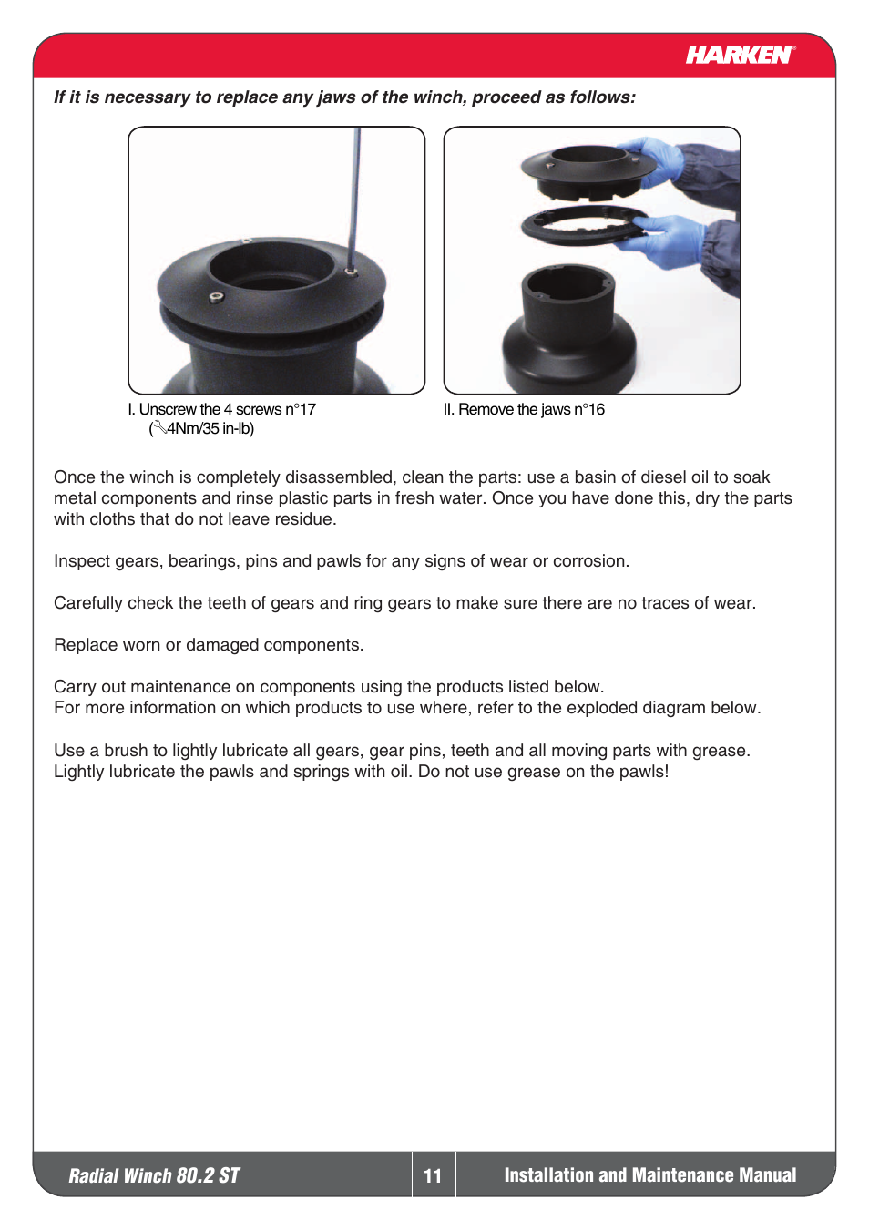 Harken 80.2ST Winche User Manual | Page 11 / 18