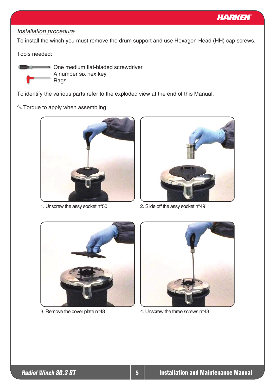 Harken 80.3ST Winche User Manual | Page 5 / 19