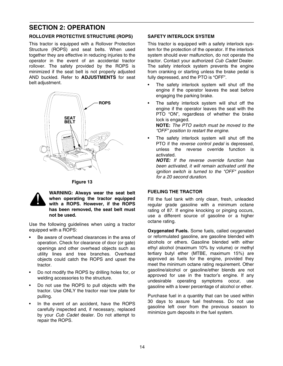 Cub Cadet 5252 User Manual | Page 14 / 56