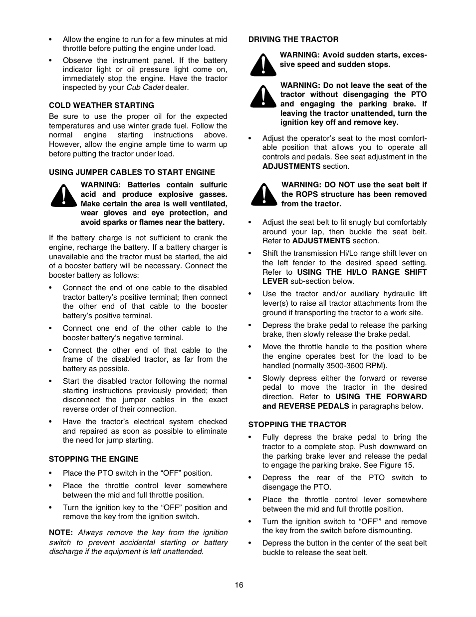 Cub Cadet 5252 User Manual | Page 16 / 56