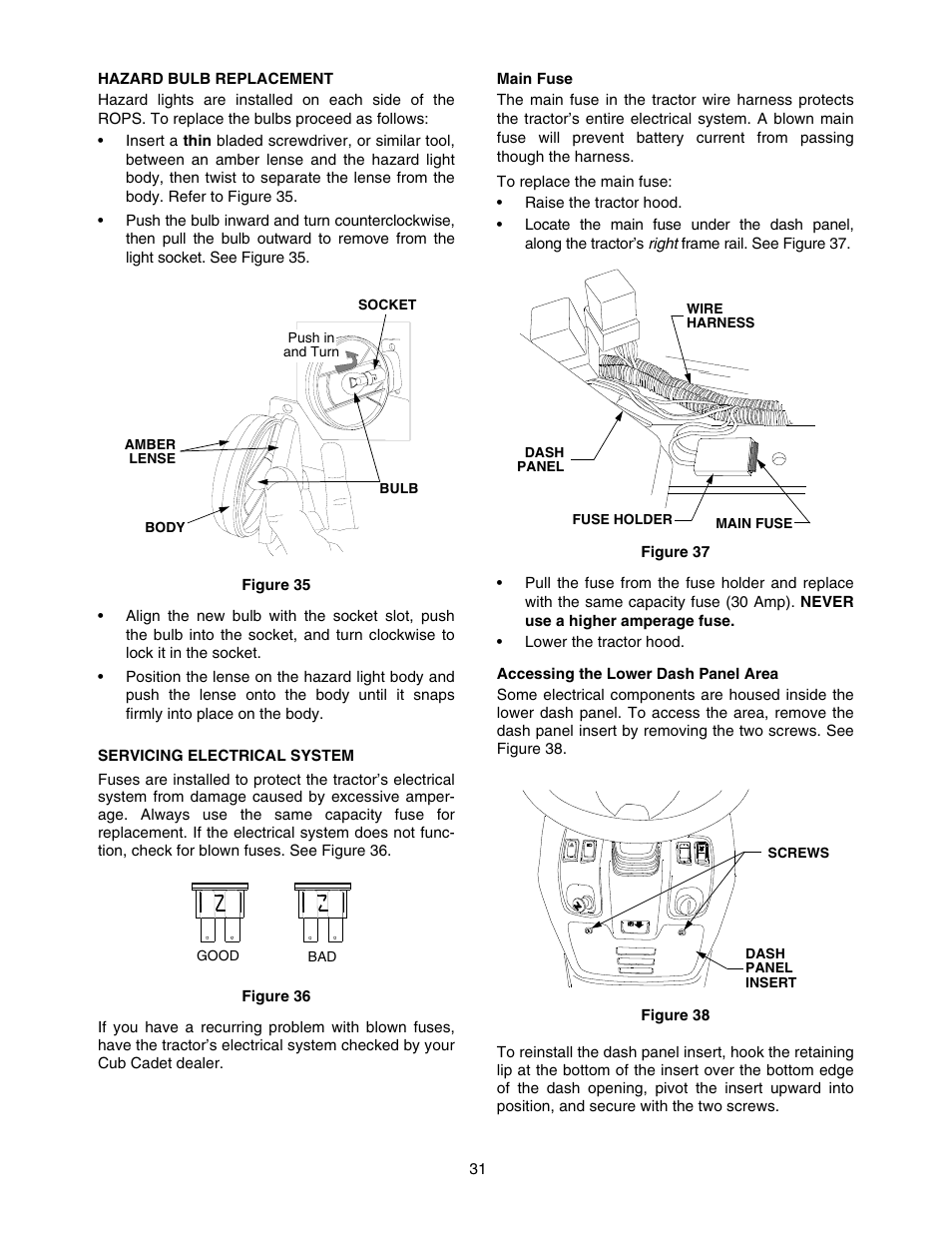 Cub Cadet 5252 User Manual | Page 31 / 56