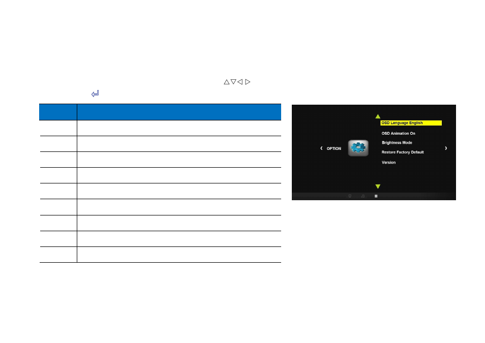 Option, Osd language | HB Optoelectronic HBP200 User Manual | Page 40 / 43