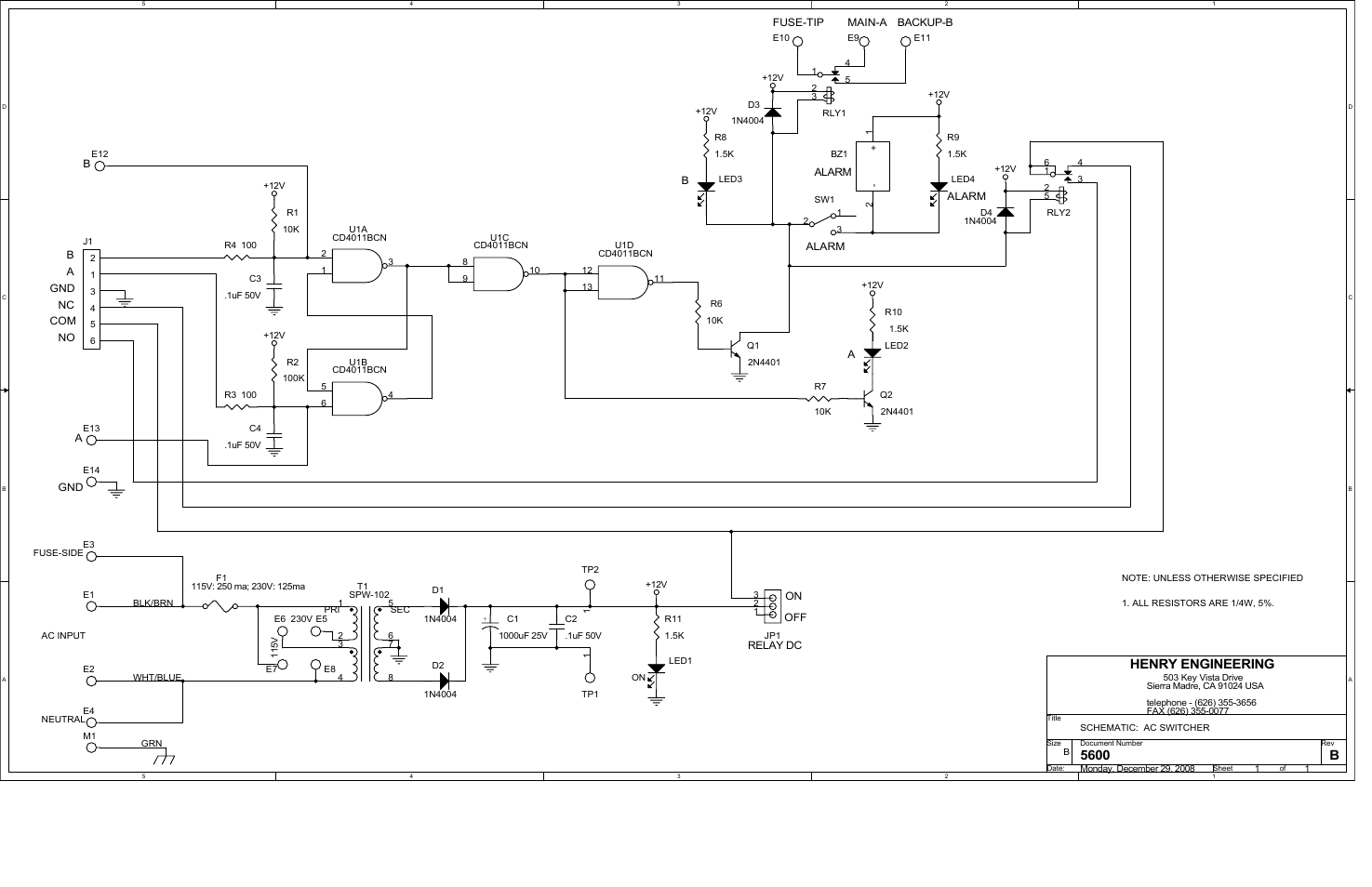 5600 b, Henry engineering | Henry Engineering POWERSWITCH User Manual | Page 2 / 2