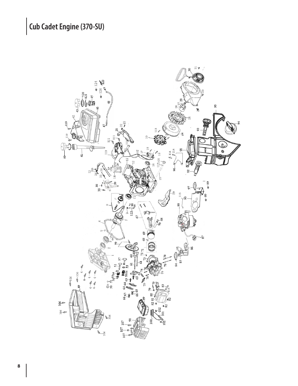 Cub cadet engine (370-su) | Cub Cadet 528 SWE User Manual | Page 8 / 12