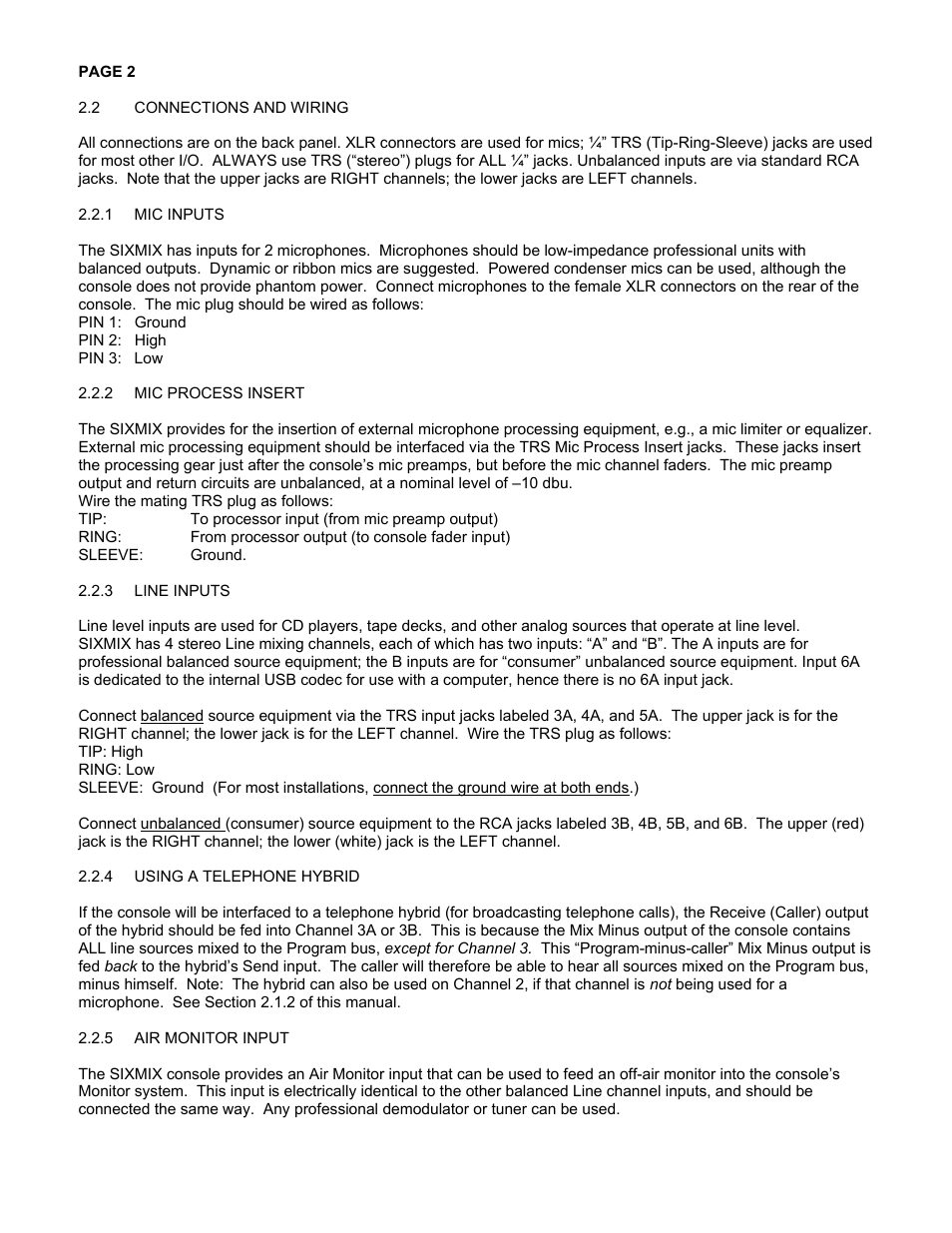 Henry Engineering SIXMIX User Manual | Page 2 / 9