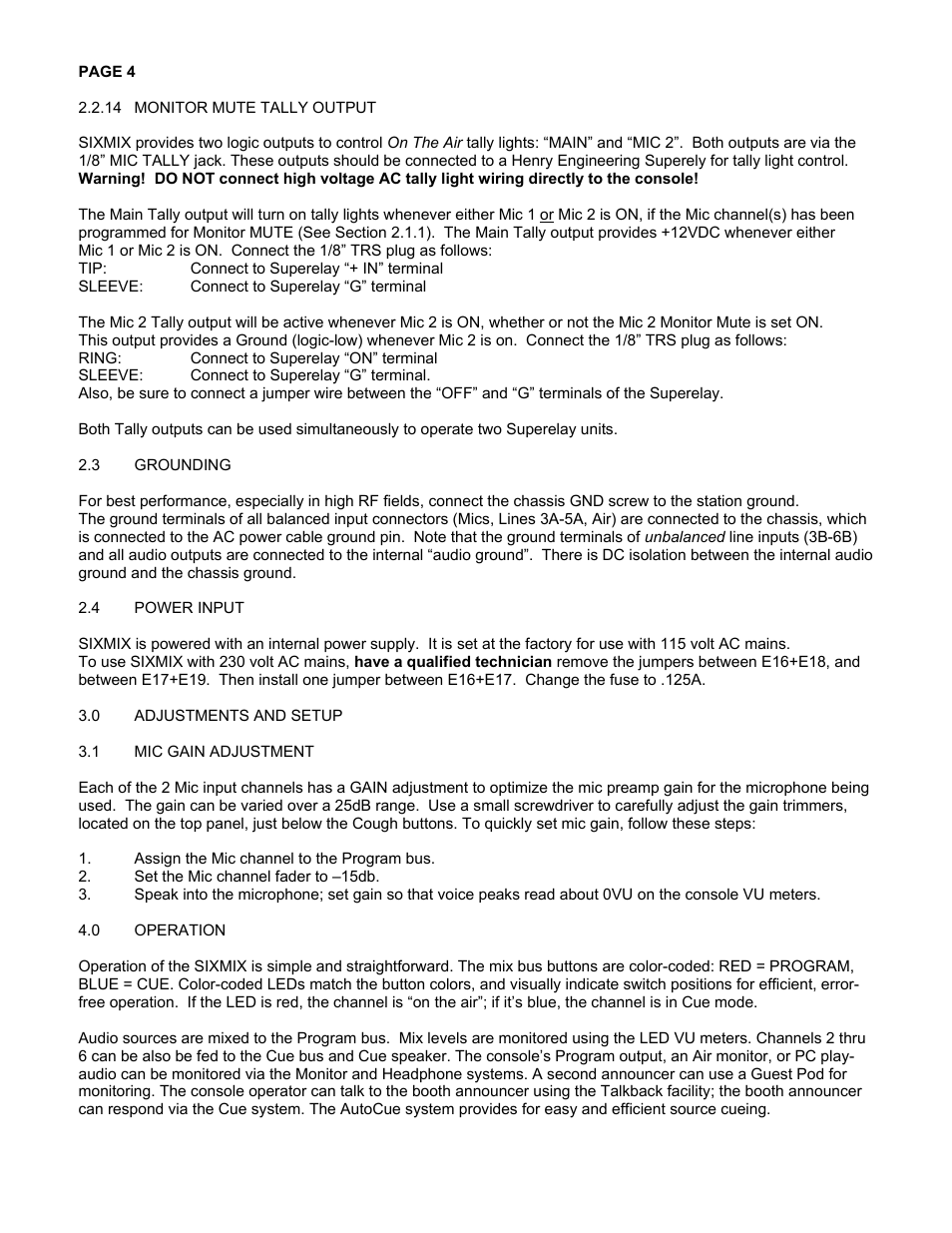 Henry Engineering SIXMIX User Manual | Page 4 / 9