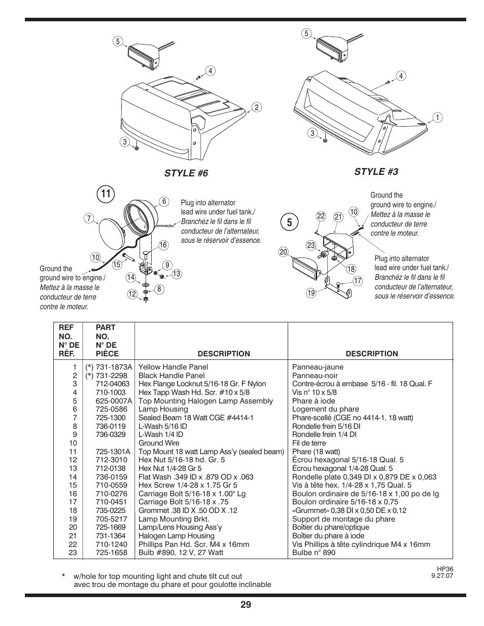 Style #3 style #6 | Cub Cadet 769-03268 User Manual | Page 29 / 56