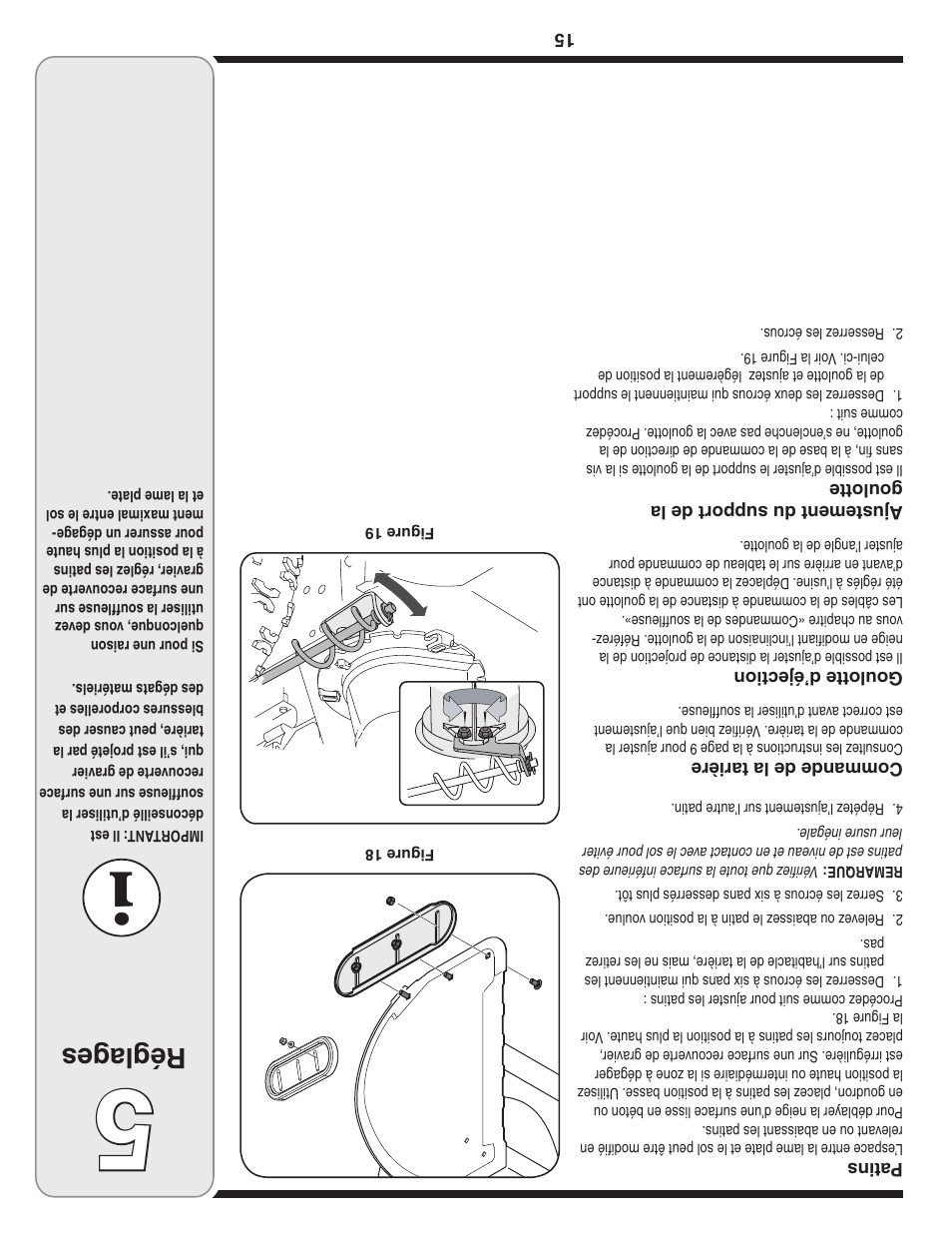 Réglag es | Cub Cadet 769-03268 User Manual | Page 42 / 56