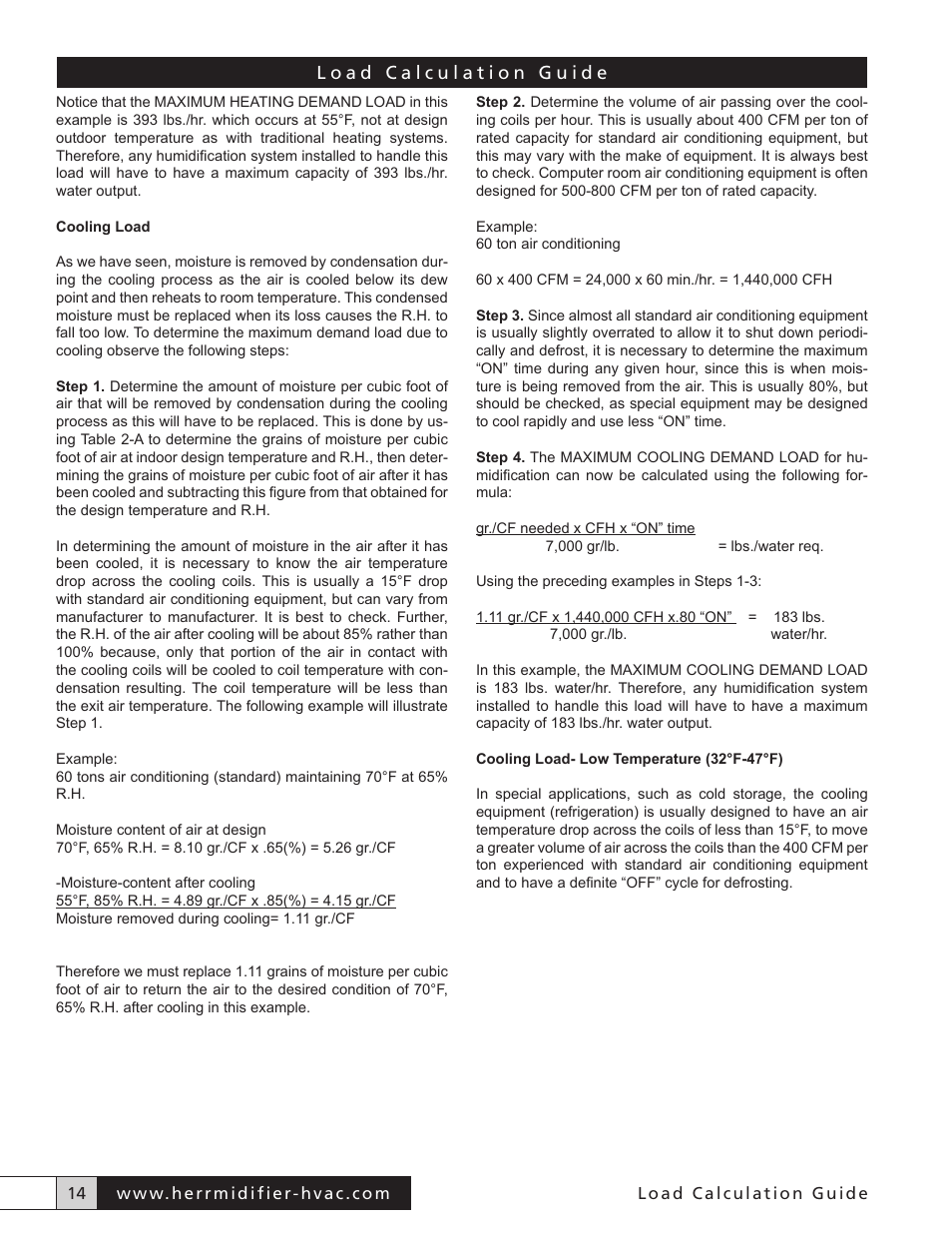 Herrmidifier Load Calculator User Manual | Page 14 / 22