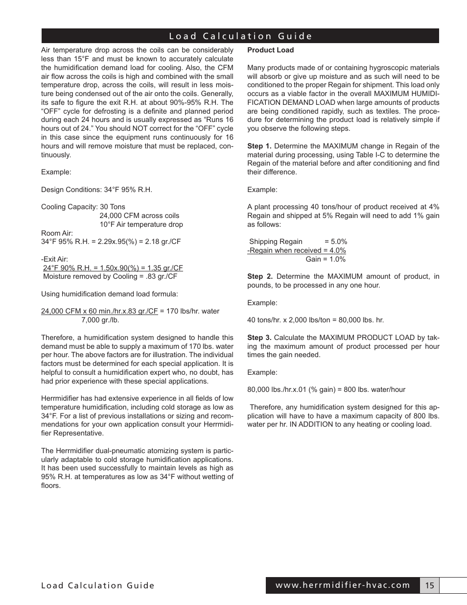 Herrmidifier Load Calculator User Manual | Page 15 / 22