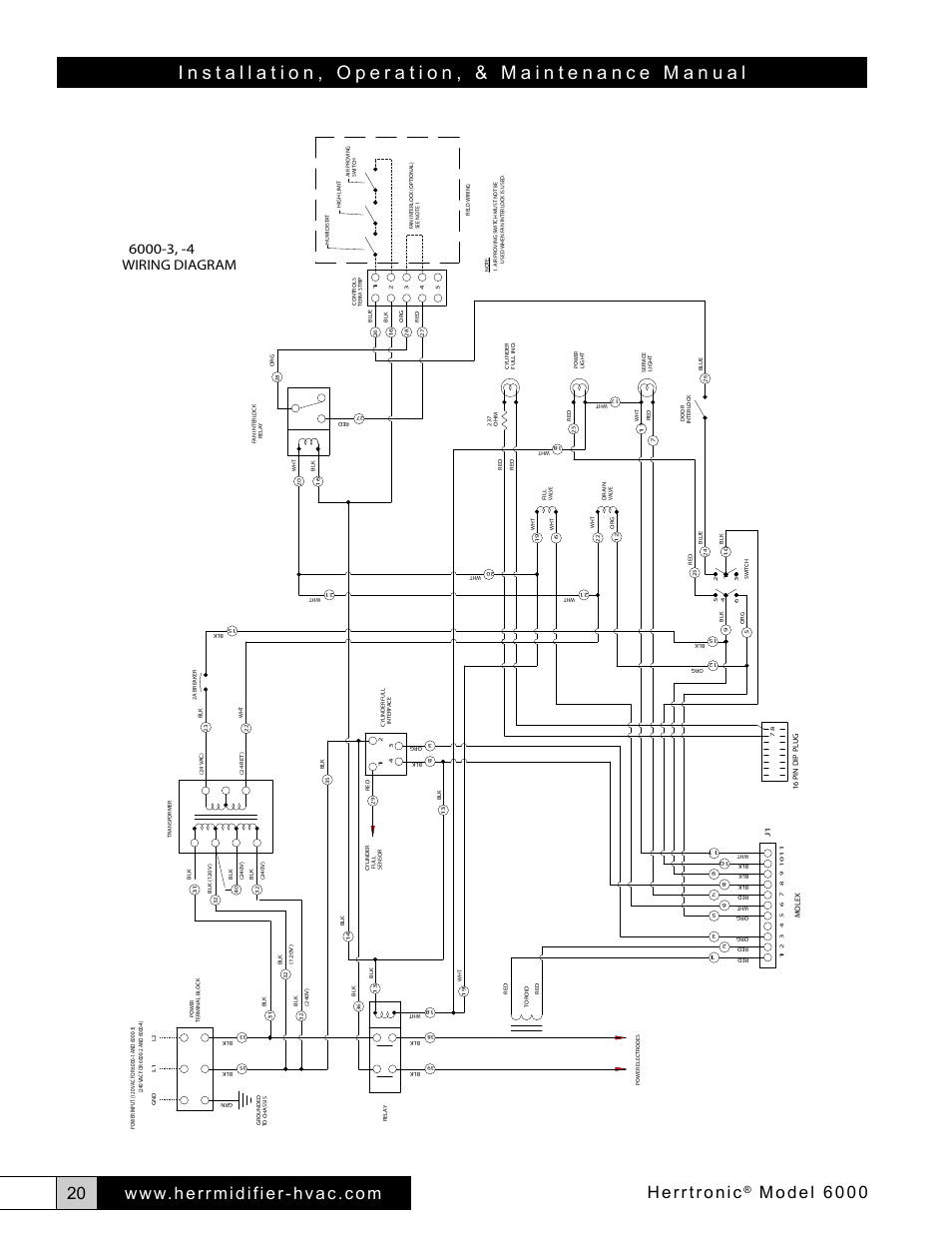 Herrtronic, Model 6000 | Herrmidifier Herrtronic 6000 Series User Manual | Page 20 / 24