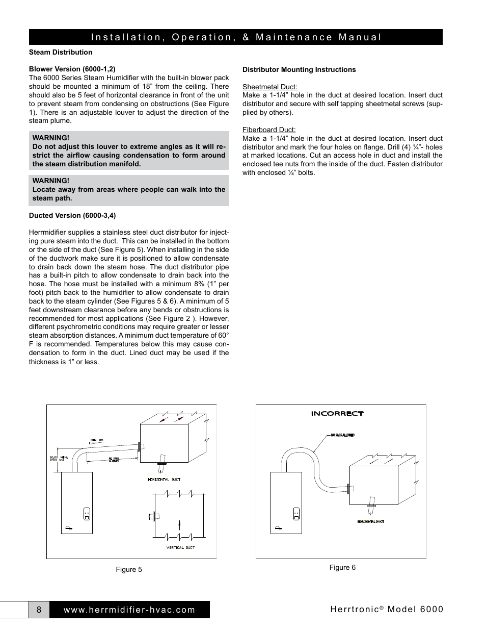 Herrtronic, Model 6000 | Herrmidifier Herrtronic 6000 Series User Manual | Page 8 / 24