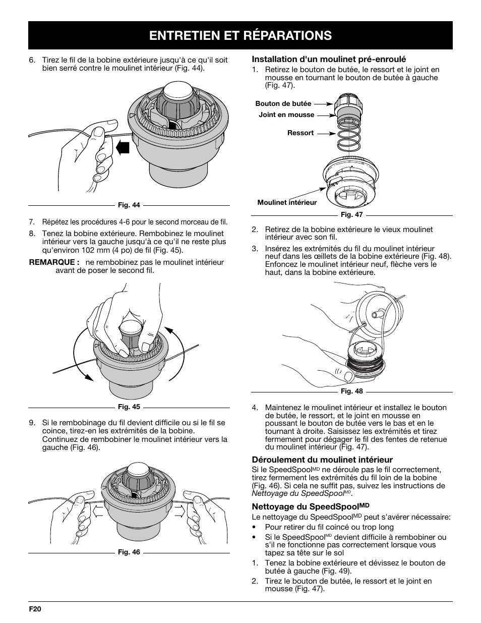 Entretien et réparations | Cub Cadet CC4075 User Manual | Page 50 / 88