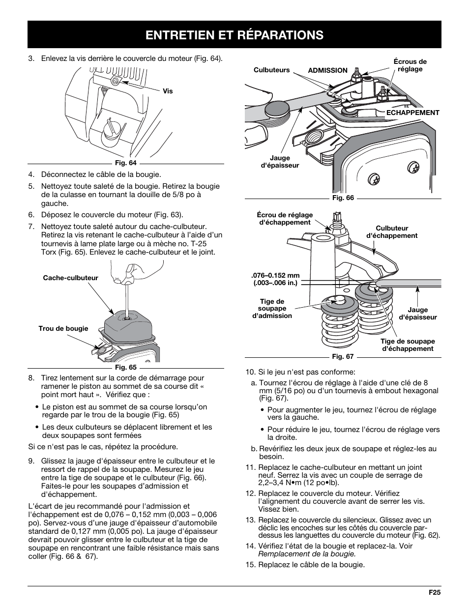 Entretien et réparations | Cub Cadet CC4075 User Manual | Page 55 / 88