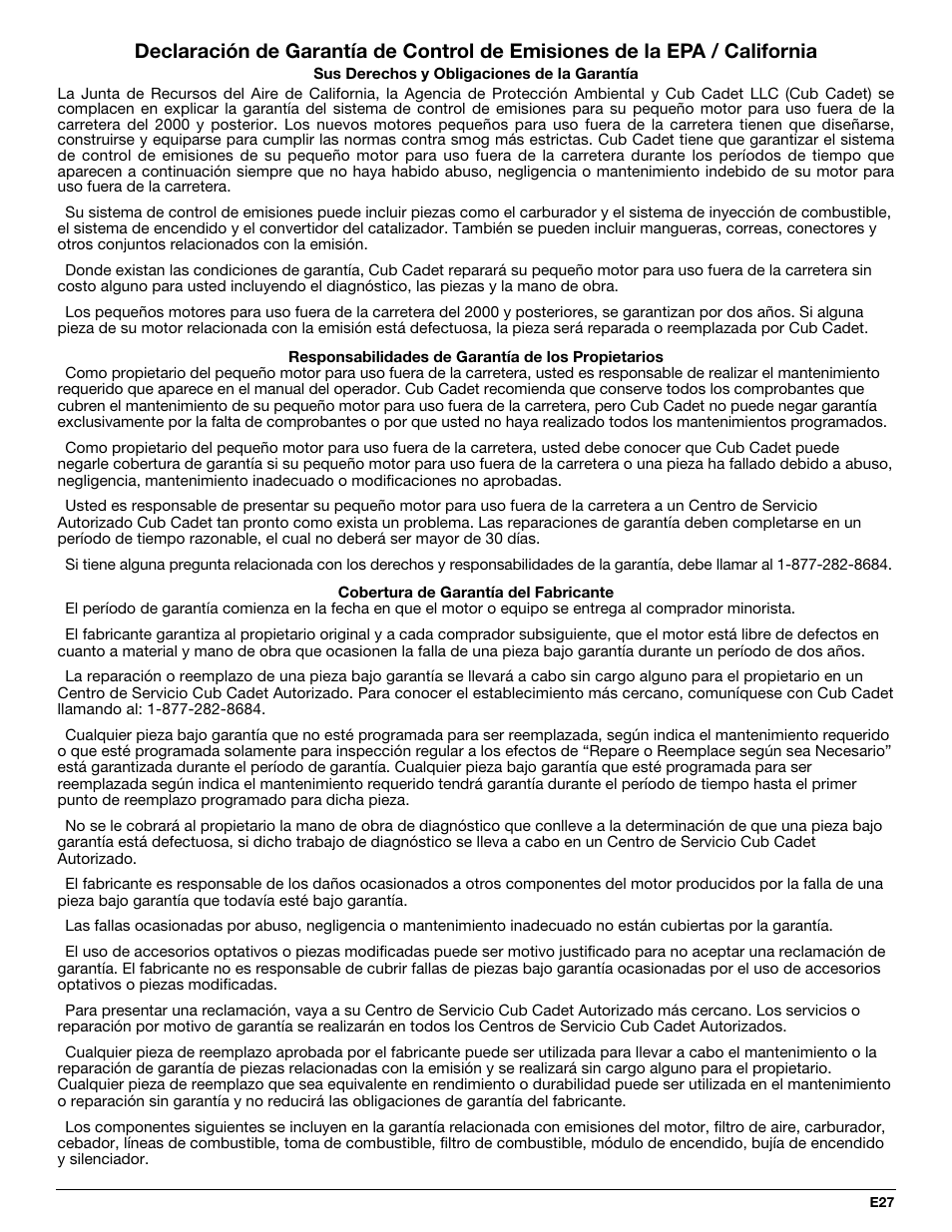 Cub Cadet CC4075 User Manual | Page 87 / 88