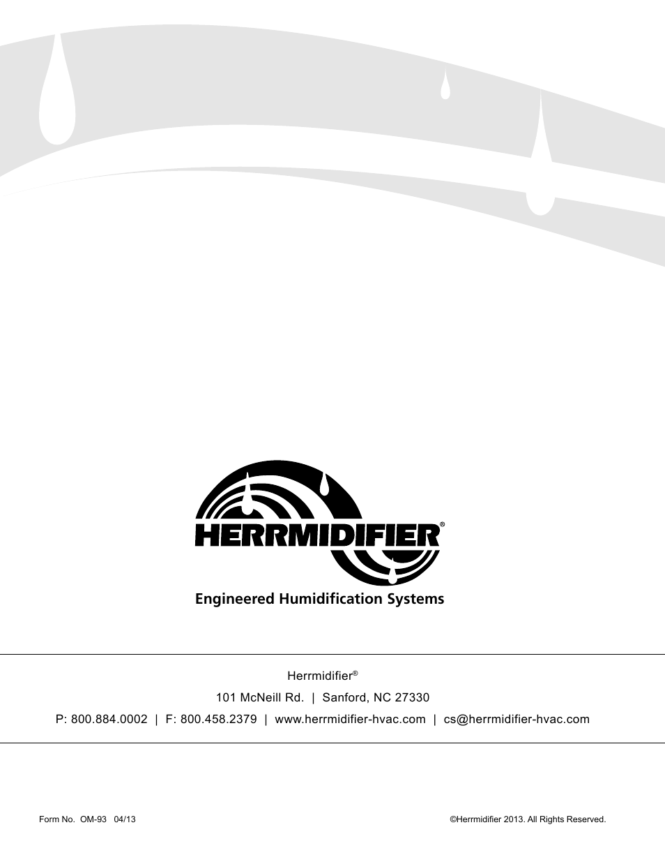 Engineered humidification systems | Herrmidifier Herrtronic MD User Manual | Page 36 / 36