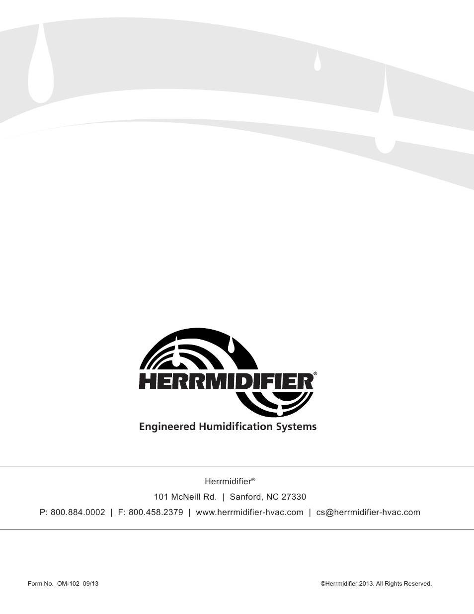 Engineered humidification systems | Herrmidifier Herrtronic RDU-D User Manual | Page 14 / 14
